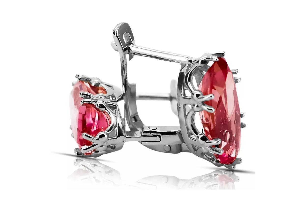 Sterling silver 925 Ruby Earrings Vintage Jewlery vec021s